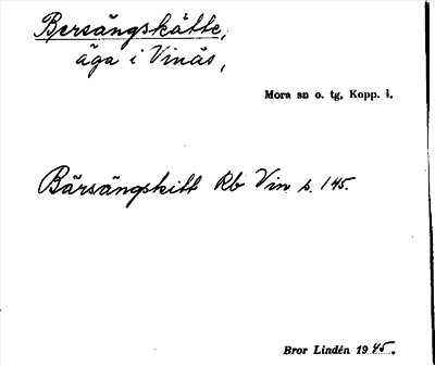 Bild på arkivkortet för arkivposten Bersängskätte