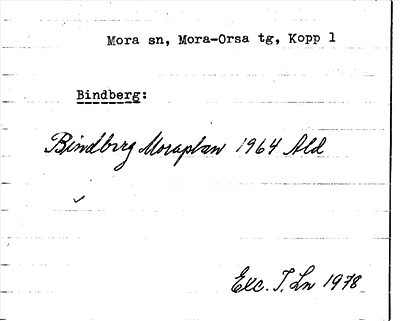 Bild på arkivkortet för arkivposten Bindberg