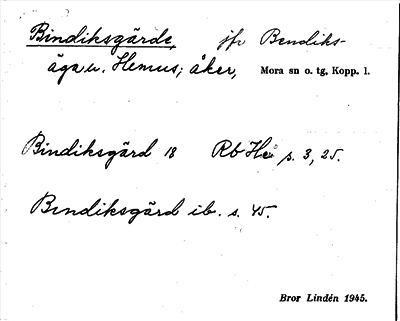 Bild på arkivkortet för arkivposten Bindiksgärde
