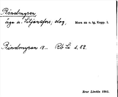 Bild på arkivkortet för arkivposten Bindmyren