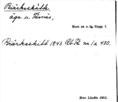 Bild på arkivkortet för arkivposten Biärkeskätte