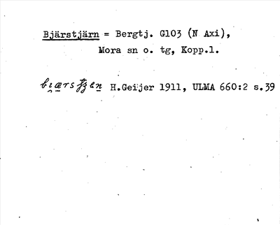 Bild på arkivkortet för arkivposten Bjärstjärn = Bergtj.