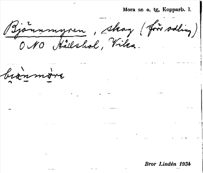 Bild på arkivkortet för arkivposten Bjönnmyren