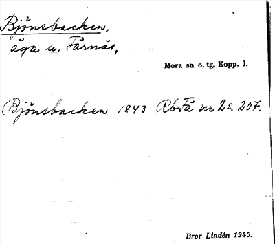 Bild på arkivkortet för arkivposten Bjönsbacken