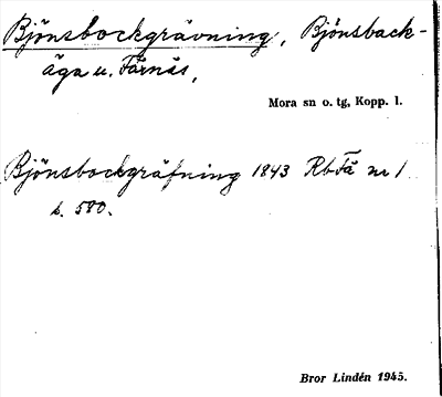 Bild på arkivkortet för arkivposten Bjönsbockgrävning