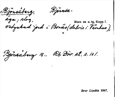 Bild på arkivkortet för arkivposten Bjönsåberg