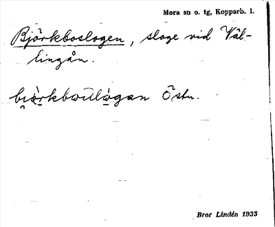 Bild på arkivkortet för arkivposten Björkboslogen
