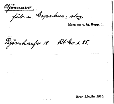 Bild på arkivkortet för arkivposten Björnarv