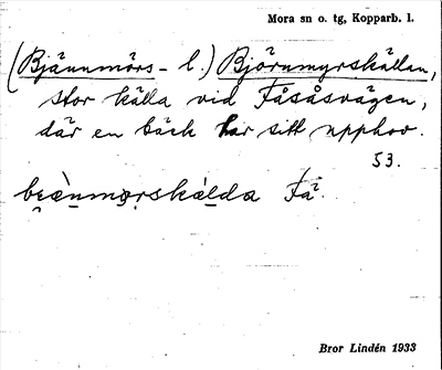 Bild på arkivkortet för arkivposten Björnmyrskällan, (Bjännmörs- l.)