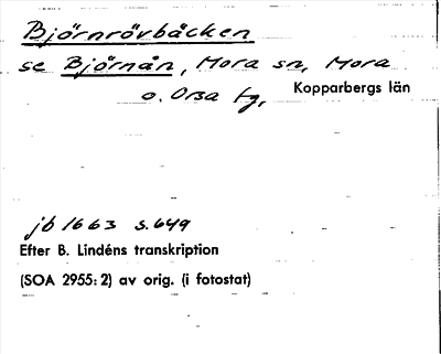 Bild på arkivkortet för arkivposten Björnrövbäcken, se Björnån