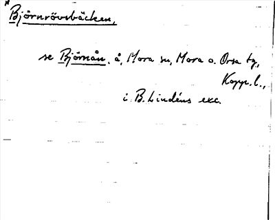 Bild på arkivkortet för arkivposten *Björnrövsbäcken, se Björnån