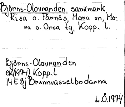Bild på arkivkortet för arkivposten Björns-Olovranden