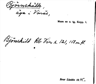 Bild på arkivkortet för arkivposten Björnskätte