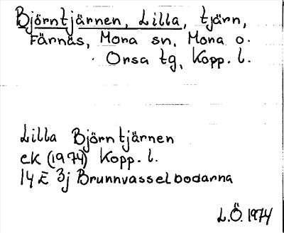 Bild på arkivkortet för arkivposten Björntjärnen, Lilla
