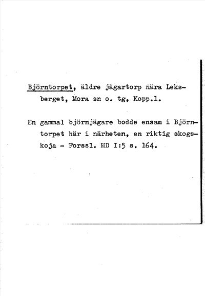 Bild på arkivkortet för arkivposten Björntorpet