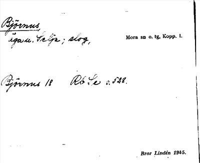 Bild på arkivkortet för arkivposten Björnus