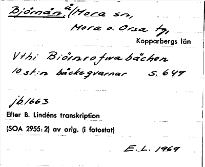 Bild på arkivkortet för arkivposten Björnån