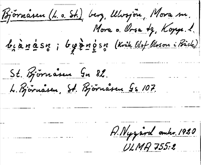 Bild på arkivkortet för arkivposten Björnåsen (L. o. St.)