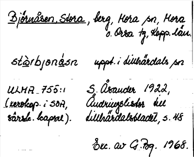 Bild på arkivkortet för arkivposten Björnåsen, Stora