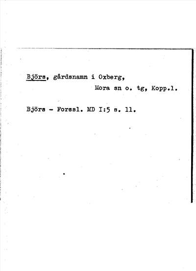 Bild på arkivkortet för arkivposten Björs