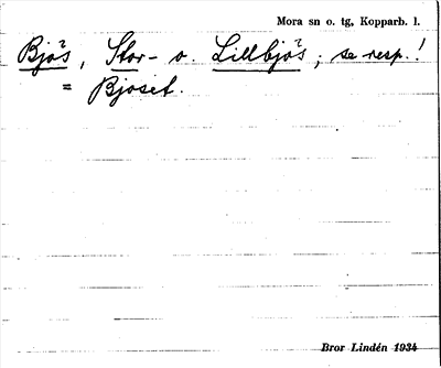 Bild på arkivkortet för arkivposten Bjös, Stor och Lillbjös