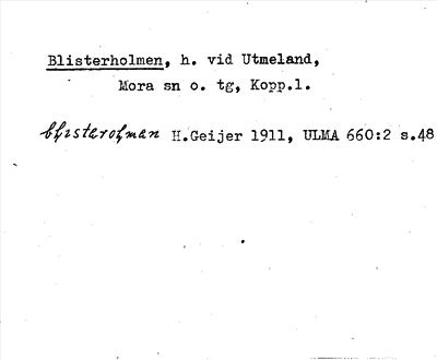 Bild på arkivkortet för arkivposten Blisterholmen