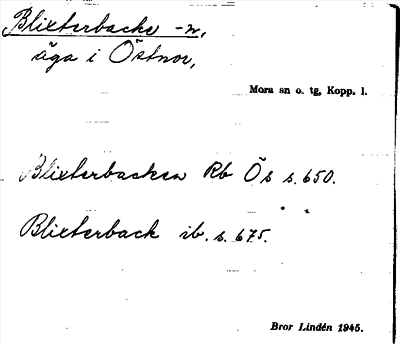 Bild på arkivkortet för arkivposten Blixterbacke -n