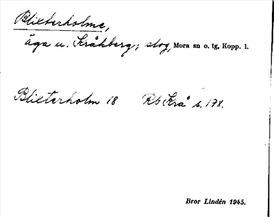 Bild på arkivkortet för arkivposten Blixterholme