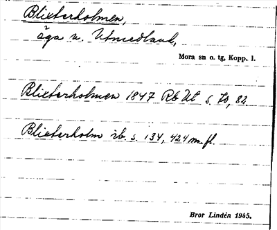 Bild på arkivkortet för arkivposten Blixterholmen