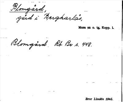 Bild på arkivkortet för arkivposten Blomgård