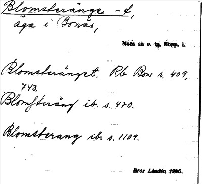 Bild på arkivkortet för arkivposten Blomsteränge -t