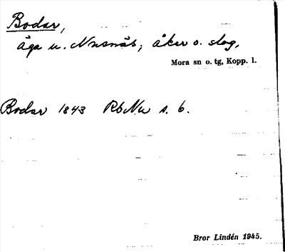 Bild på arkivkortet för arkivposten Bodar