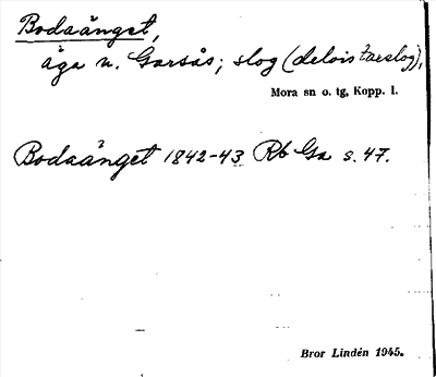 Bild på arkivkortet för arkivposten Bodaänget