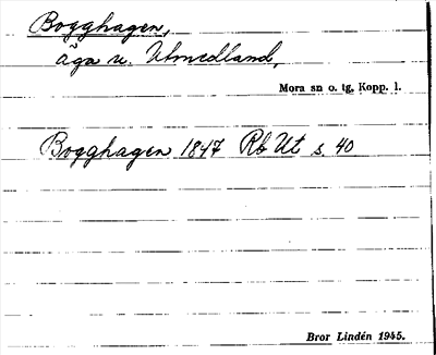 Bild på arkivkortet för arkivposten Bogghagen