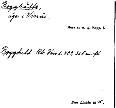 Bild på arkivkortet för arkivposten Boggkätte