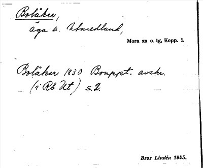 Bild på arkivkortet för arkivposten Bolåker