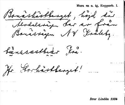 Bild på arkivkortet för arkivposten Bonäshästberget