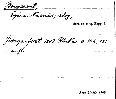 Bild på arkivkortet för arkivposten Borgarvet