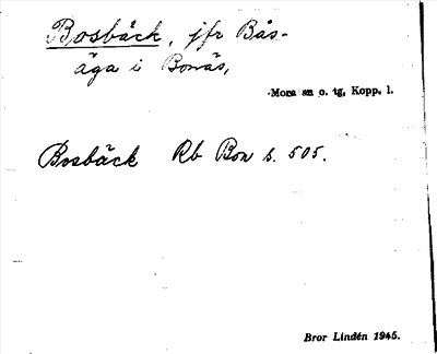 Bild på arkivkortet för arkivposten Bosbäck