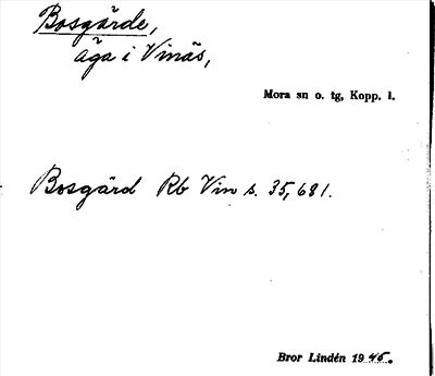 Bild på arkivkortet för arkivposten Bosgärde