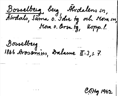 Bild på arkivkortet för arkivposten Bosselberg