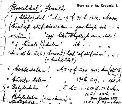 Bild på arkivkortet för arkivposten Bosseldal