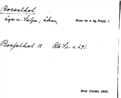 Bild på arkivkortet för arkivposten Bosselhol