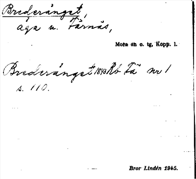 Bild på arkivkortet för arkivposten Brederänget