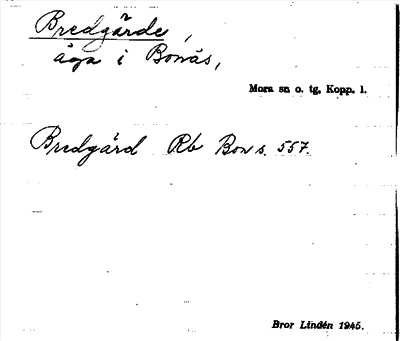 Bild på arkivkortet för arkivposten Bredgärde