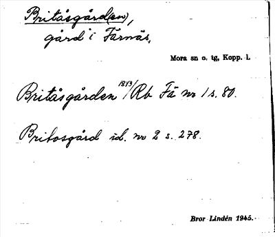 Bild på arkivkortet för arkivposten Britåsgård(en)