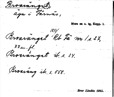 Bild på arkivkortet för arkivposten Broaränge(t)