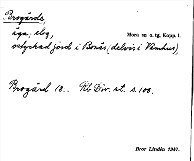 Bild på arkivkortet för arkivposten Brogärde