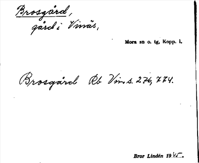 Bild på arkivkortet för arkivposten Brosgård