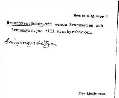 Bild på arkivkortet för arkivposten Brunnmyrsbäcken